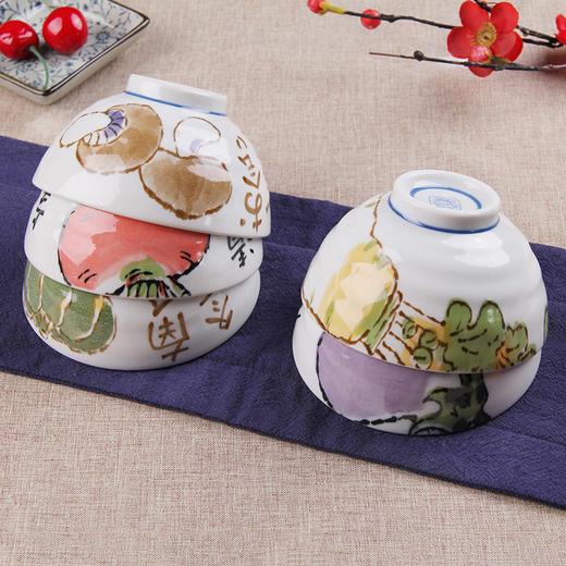 【餐具】卡通果蔬系列印花碗日式礼盒装饭碗汤碗 商品图5