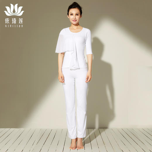 依琦莲白-不一样的瑜伽白 特惠白色锦纶套装JFB17837+JL17132 商品图0