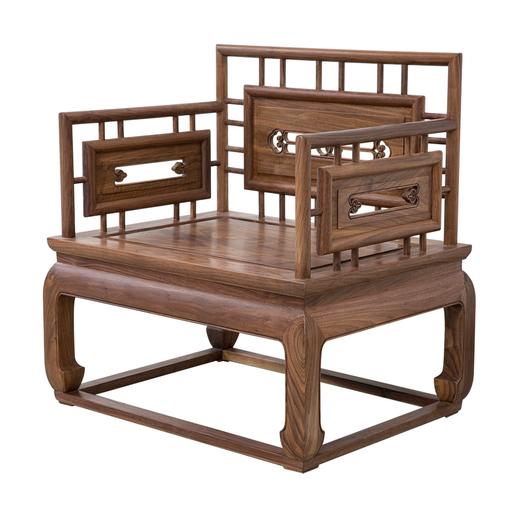 新仿黑胡桃木新中式单人沙发椅休闲椅椅子QN1706001655 Newly made Black walnut wood Reproduction Single sofa 商品图2