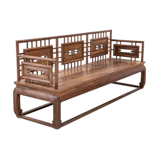 新仿黑胡桃木新中式三人沙发椅长椅椅子QN17060015100 Newly made Black walnut wood Reproduction Long sofa 商品图2