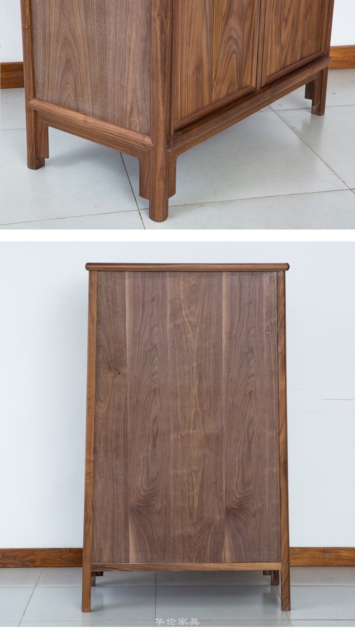 新仿黑胡桃木贴皮板新中式面条柜中号柜柜子qn1611001676newlymade