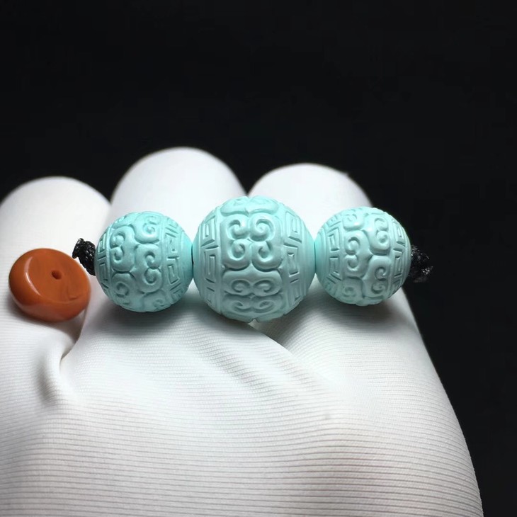 d97990绿松石回纹珠套装