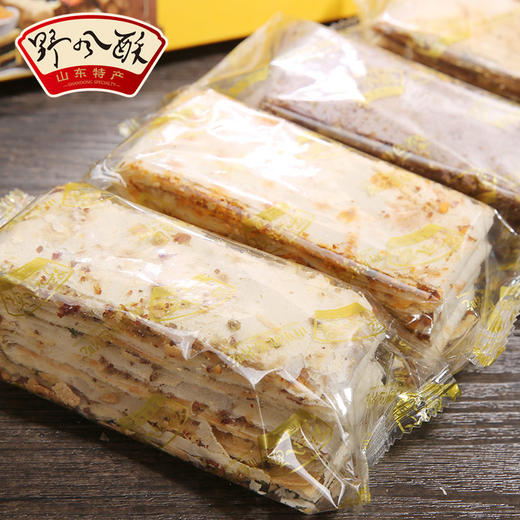 野风酥山东特产香酥煎饼礼盒600g 花生夹心咸味杂粮手工薄脆掉渣 商品图1