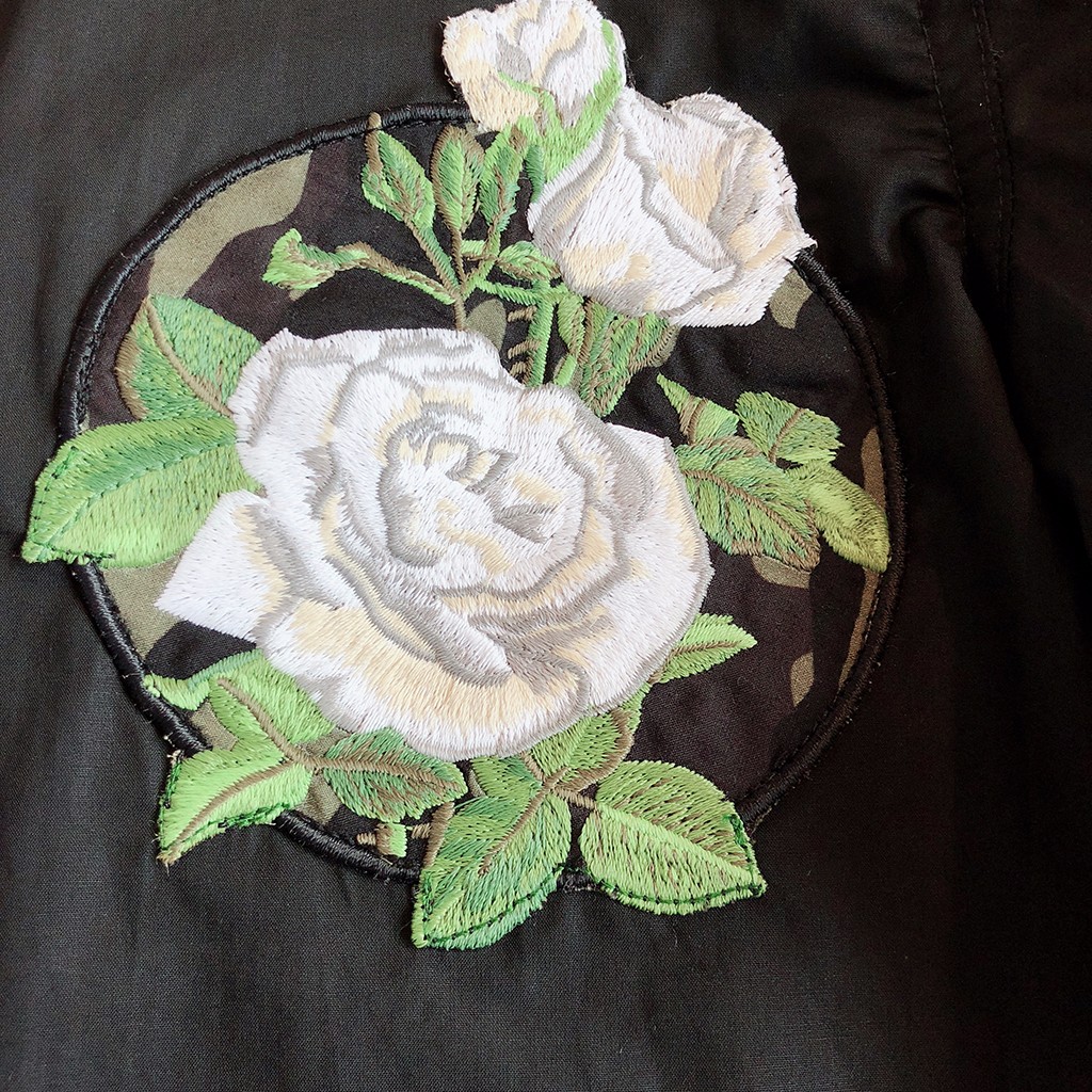 dior白玫瑰花刺绣衬衫