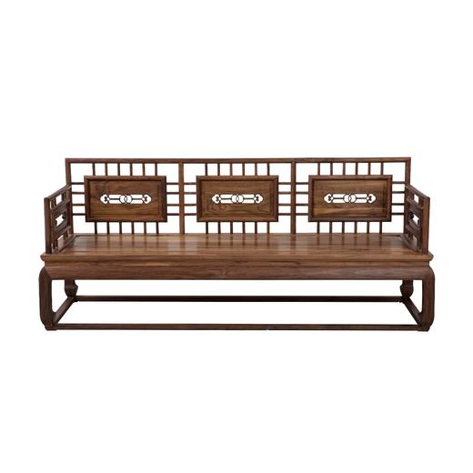 新仿黑胡桃木新中式三人沙发椅长椅椅子QN17060015100 Newly made Black walnut wood Reproduction Long sofa 商品图1