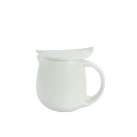 大肚杯壶.马克杯带盖陶瓷小茶壶青白釉色简约喝叶片花茶