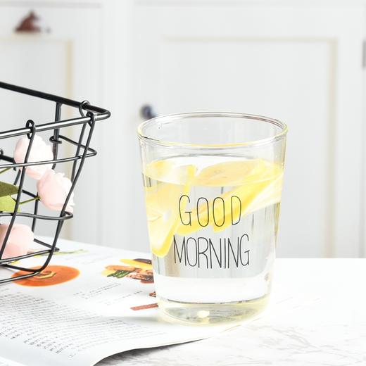INS同款goodmorning早餐杯玻璃杯黑白2个装 商品图5