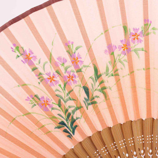 桑蚕丝手工画竹骨扇  CSS1363001  05R粉 商品图2