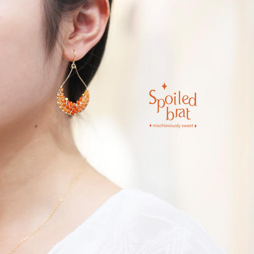 SpoiledBart Jewelry 天然橘玛瑙耳环 商品图1
