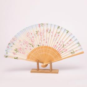 棉竹骨时尚扇 (出口日本)KSS1563003 04L蓝