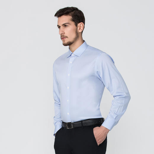 【DP 长袖断码清仓 浅蓝、浅紫】JAMES KINGDOM 男士DP免烫商务长袖衬衫 商品图1