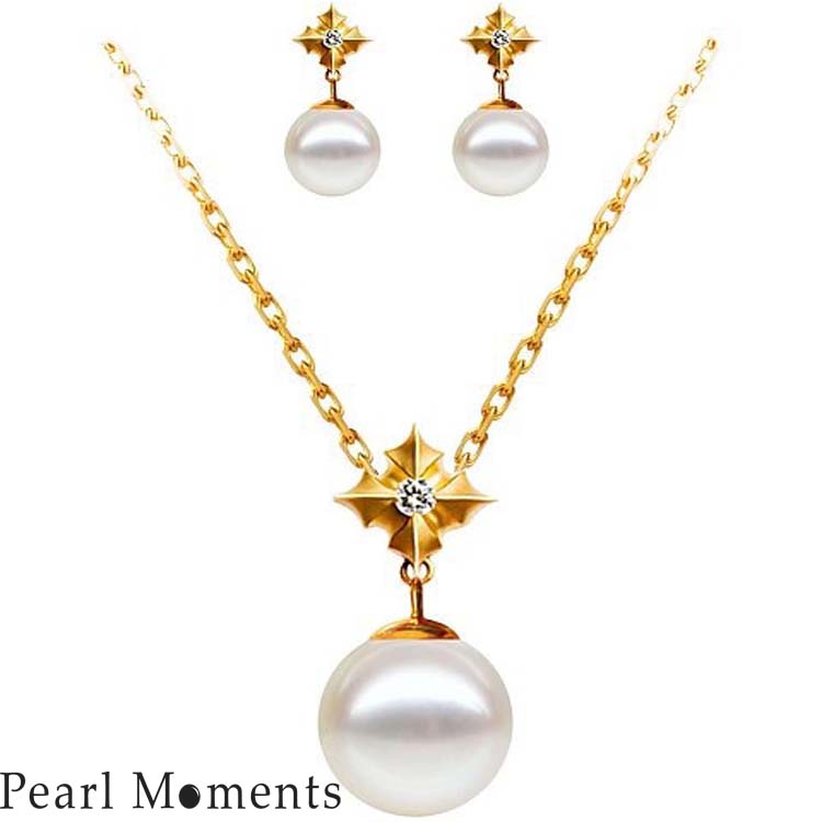 Pearl moments 闪耀的星 天然淡水珍珠项链耳钉套装2.0