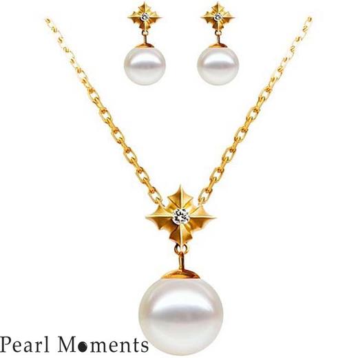 Pearl moments 闪耀的星 天然淡水珍珠项链耳钉套装2.0 商品图0