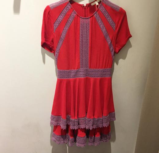 【服饰鞋包】 m蕾丝花边叠叠裙修身连衣裙中裙女 商品图1