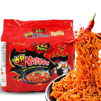 韩国三养五连包双倍辣火鸡面140g5包