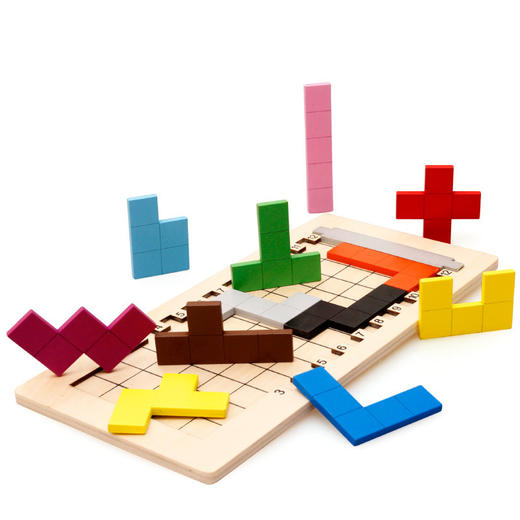 方块之谜拼图拼板 巧变俄罗斯方块 孩儿童宝宝益智早教积木制玩具 商品图4