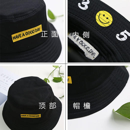 韩版新款贴布翻檐笑脸渔夫帽子数字渔夫帽JPY带授权招加盟代理 商品图3