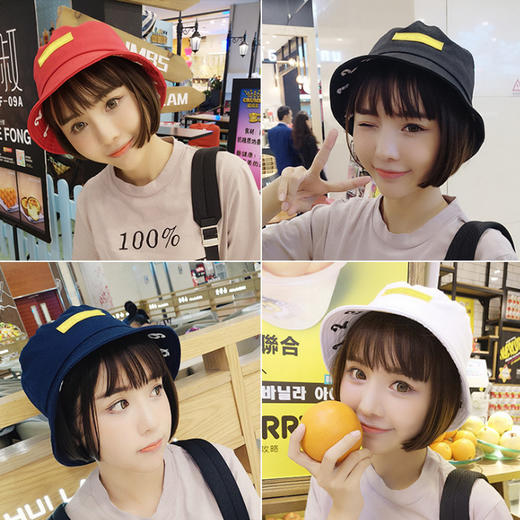 韩版新款贴布翻檐笑脸渔夫帽子数字渔夫帽JPY带授权招加盟代理 商品图1