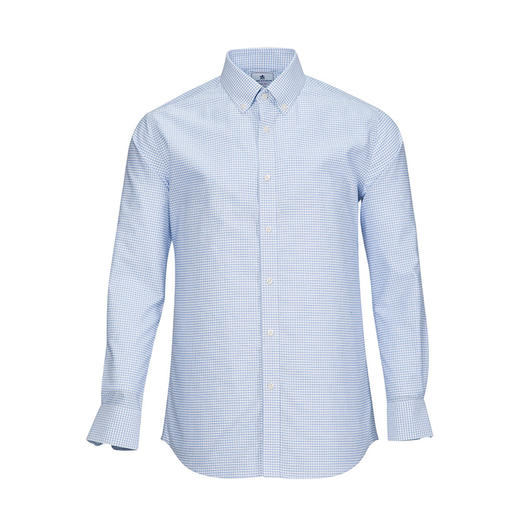 【浅蓝中格  DP 长袖 剩余S M码】JAMES KINGDOM 男士免烫系列商务长袖衬衫 商品图4