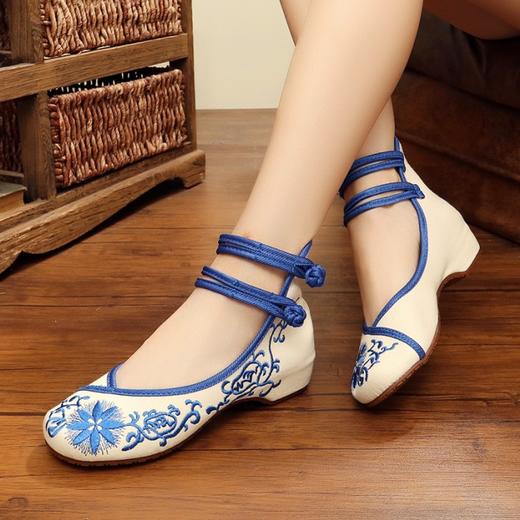 LN-142-150太阳花青花绣花鞋 商品图0