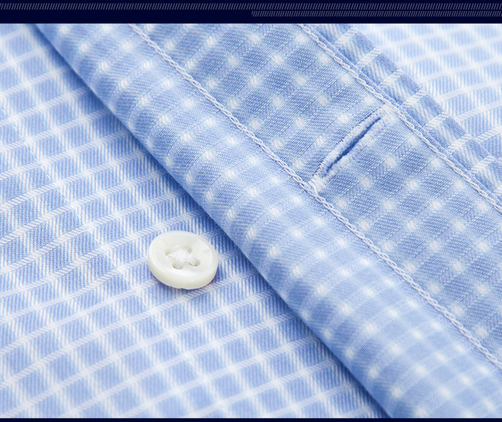 jameskingdom占姆士2020新品dp免烫商务浅蓝格子衬衣