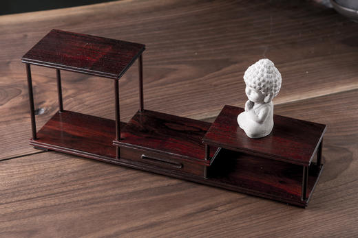 「小叶紫檀」“凹”字小博古架 商品图0