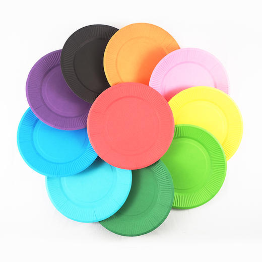 创意diy双面彩色圆形纸盘cljgxb上海仓库