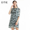 EITIE爱特爱女装夏季只投拼接刺绣印花五分袖短裙连衣裙55072102 商品缩略图0
