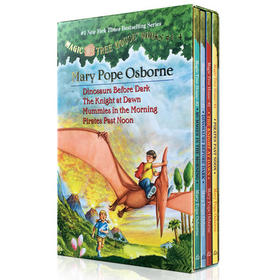 英文原版绘本 神奇树屋1-4 magic tree house dinosaurs before dark美国中小学推荐课外阅读学习巩固英语小说书籍3-5-8-10岁