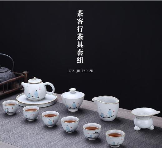 【茶杯茶具】。德化粗陶功夫茶具茶壶套装 创意黑陶整套盖完品茗杯 商品图3