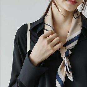 【90大方巾】韩版民族风复古腰果印花拼色丝巾领巾百搭气质条纹装饰围巾头巾