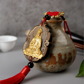 【汽车配饰】*汽车挂件 车内装饰用品观音汽车挂饰炭雕车挂工艺品