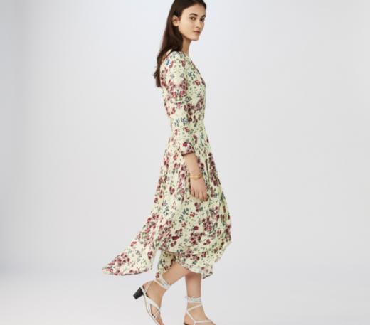 【服饰鞋包】  M家yuan单 花卉印花 不规则下摆连衣裙 商品图1