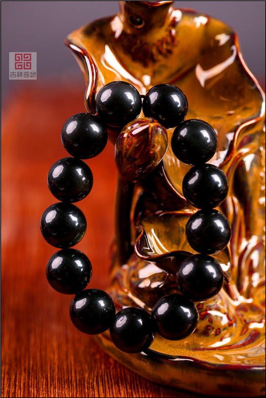 吉祥天地    天然黑曜石彩眼手链 商品图2