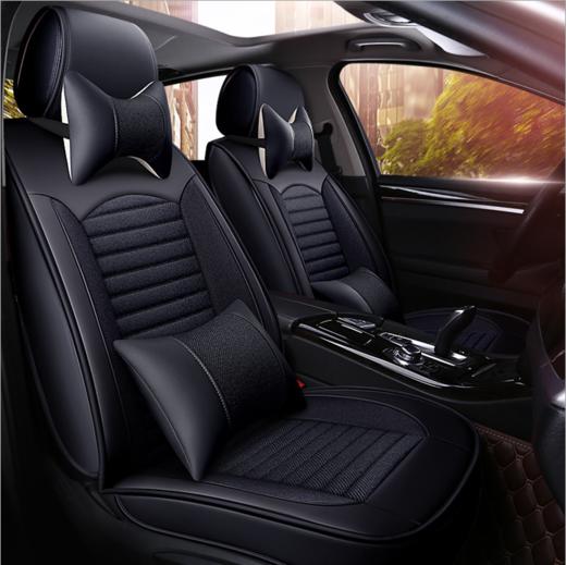 【汽车坐垫】棉麻皮革全包围四季垫通用汽车坐垫汽车座垫套 商品图3
