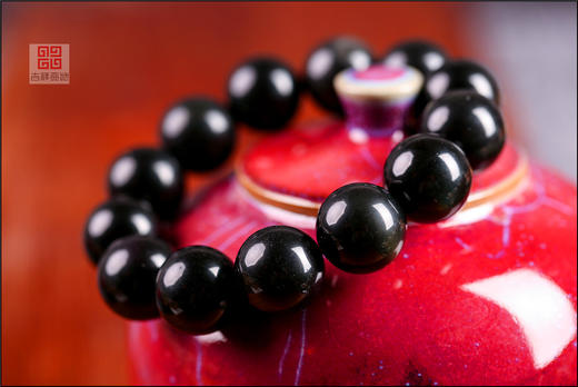 吉祥天地    天然黑曜石彩眼手链 商品图0