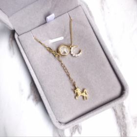 【项链】独角兽守护 爱情 锁骨链 Y型项链 情人节礼物 14K包金