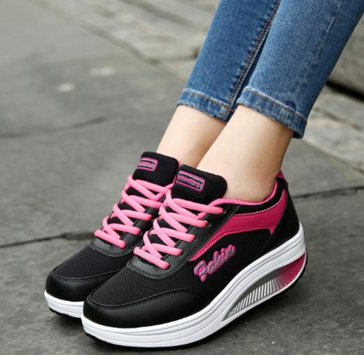 【户外运动】摇摇鞋女网面透气运动鞋女韩版跑步鞋子女春秋季透气厚底休闲鞋女 商品图2