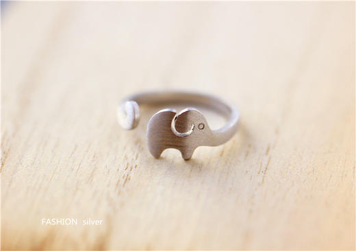 【戒指】余太太镀银开口戒指设计师原创个性拉丝大象女礼物 商品图1