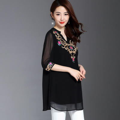 NH 6115  新款刺绣钉珠上衣2018春夏 商品图1