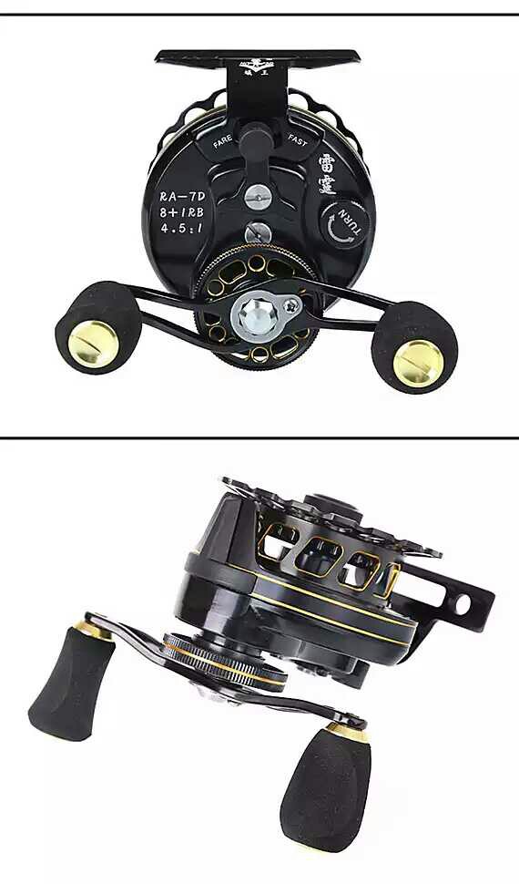 台湾蚁王 带缓降筏钓轮 9轴承带泄力ra-7d筏竿轮微铅轮筏轮钓渔轮鱼轮