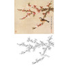 俞致贞工笔花鸟白描底稿-相思鸟桃花-斗方小品册页-JV26 商品缩略图0