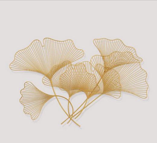 家居摆件铁艺壁挂银杏叶立体墙上装饰品创意家居墙饰壁挂