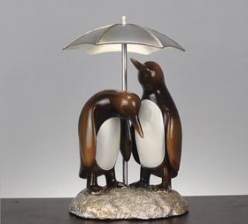 【家居摆件】。创意欧式家居摆件树脂工艺品企鹅打伞