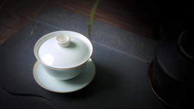 「茶器」素白小芙蓉盖碗
