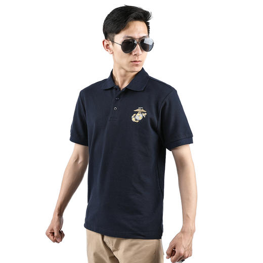 【修身舒适】美国海军陆战队印象POLO短袖T恤 商品图0