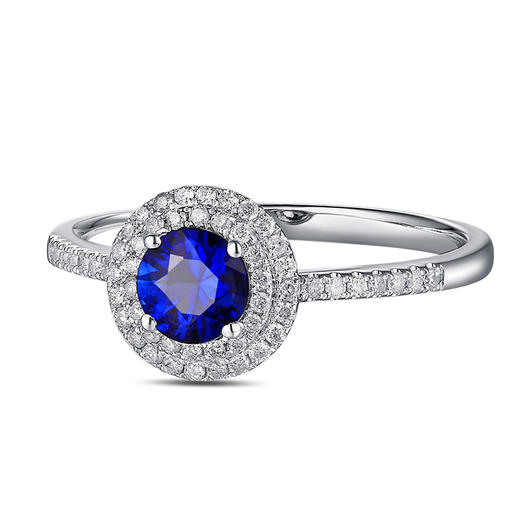 DENG HUA 天然蓝宝石钻石戒指 商品图2