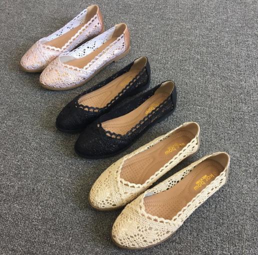 【服饰鞋包】蕾丝平底鞋舒适女单鞋百搭女鞋 商品图0