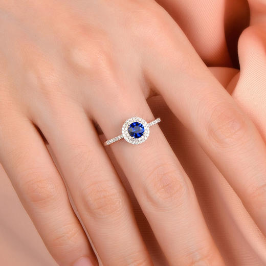DENG HUA 天然蓝宝石钻石戒指 商品图4