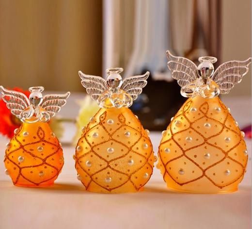 【家居摆件】。金色珍珠玻璃祈福天使 家居创意摆件 商品图0